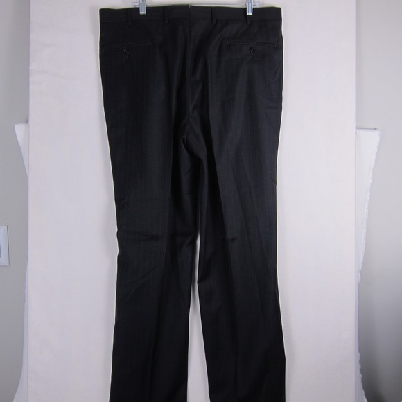 Jos A Bank Signature Gold Pants Wool Pleated 39x44 Trousers Black NWT - Picture 7 of 10